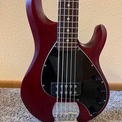 Red Stingray Ray 5 Bass Guitar
