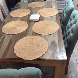 Kitchen table With Glass And 6 Chairs 