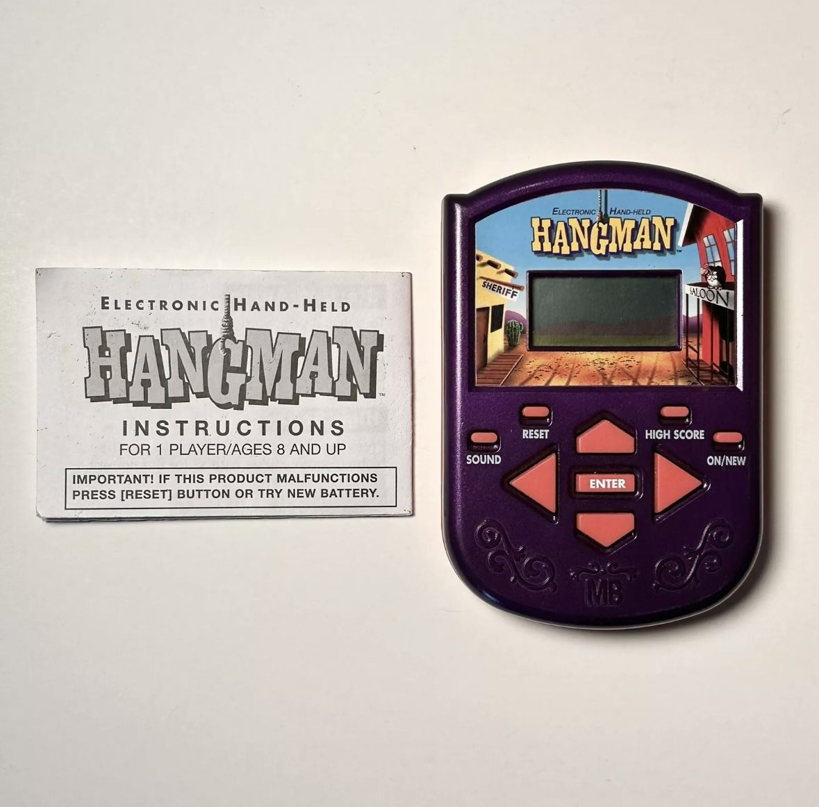 Hangman Electronic Handheld Game Hasbro 2002 w/ Instructions Tested Works