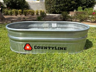 CountyLine 40 gal. Oval Galvanized Steel Stock Tank, 2 ft. x 4 ft. x 1 ft.