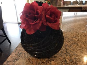 Vase with flowers decor