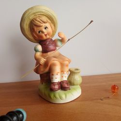 Wales Boy Fishing Figurine