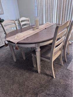Dining table with chairs. Cottage style