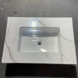 31 in.W x 22 in. D Engineered Stone Composite White Rectangular Single Sink Vanity Top in （White）  💰150$