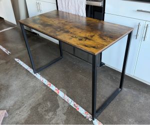 Industrial Wood Top Desk with Metal Frame