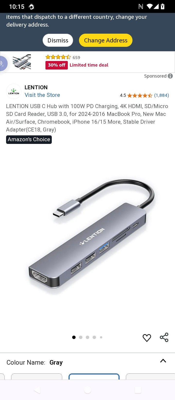 LENTION USB C Hub with 100W PD Charging, 4K HDMI, SD/Micro SD Card Reader, USB 3.0,