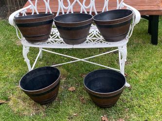 Set of 5 Southern Patio Whiskey Barrel Planter