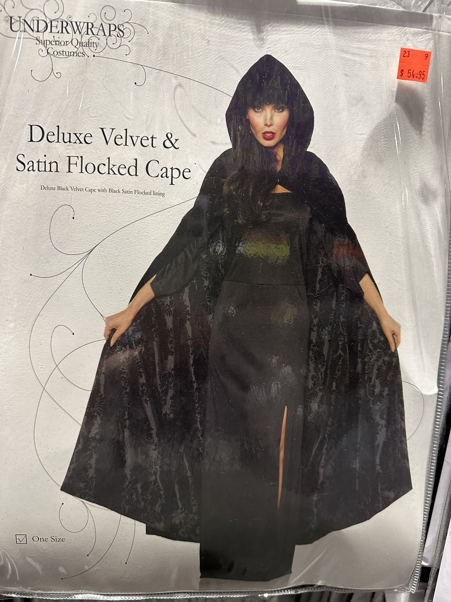 Deluxe Velvet & Satin Flocked Cape