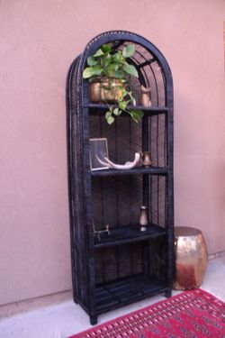 Black clearance rattan shelf