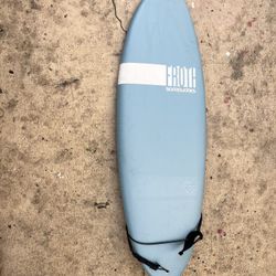 (Used Once) 5’6 High Performance Foam Short board + 6 Ft Leash | Froth Boardworks