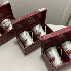 New Set Of 6  Vintage ROMEO & JULIET Taller Mugs