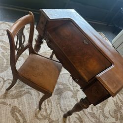Antique Desk And Chair. Very nice. 