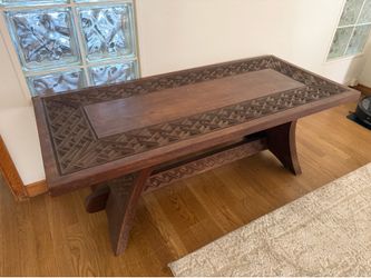 Hand carved coffee table