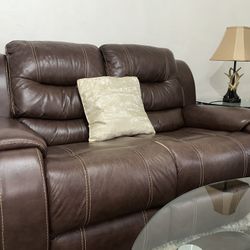 Comfy 2-Seat Brown Sofa