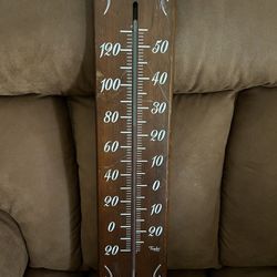 Large 24” Vintage Wooden Thermometer With Both Fahrenheit And Celsius USA By Taylor