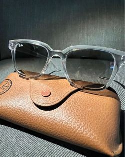 Ray-Ban Clear Frame Sunglasses with Gray Gradient Lenses