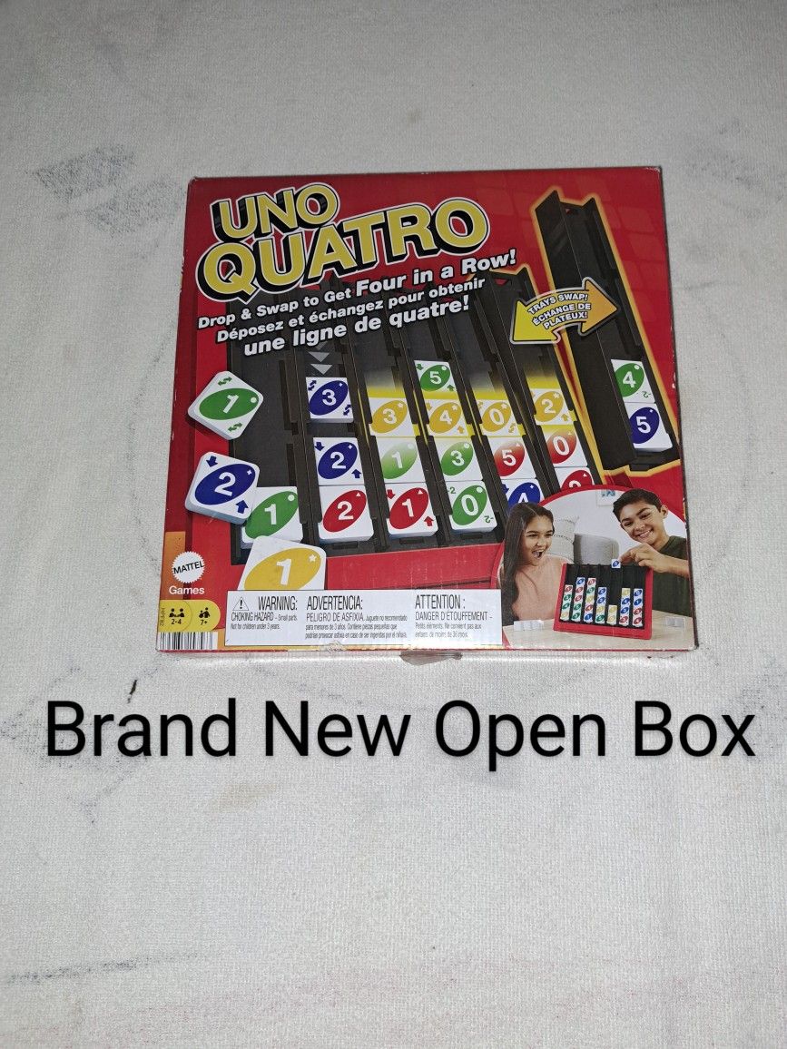 Brand New Open Box Uno Quatro Game (Is Complete Nothing Missing)
