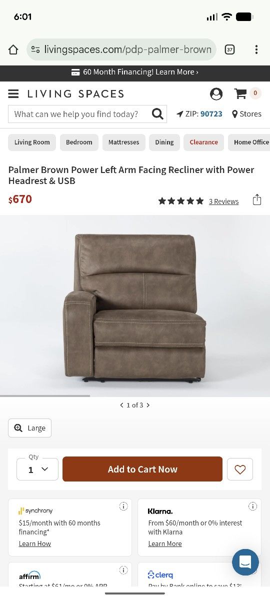 Electric recliner with USB