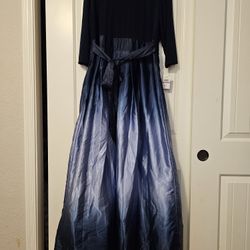 SLNY Ombre Formal Dress Navy