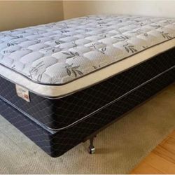 Queen Size Mattress ,box spring And Metal Frame 