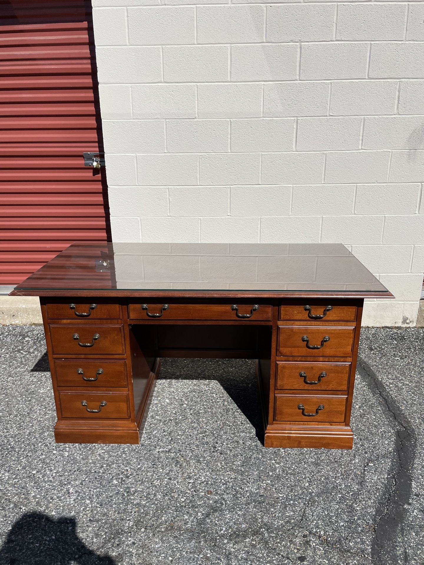 Hooker Desk W/ Glass Top