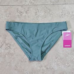 Speedo Womens Olive Hydraline Fitness Classic Solid Bikini Bottom Size Small NEW