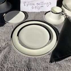 Eight Piece Mikasa Dinner place settings