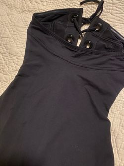 Eres black lace-up one piece bathing suit