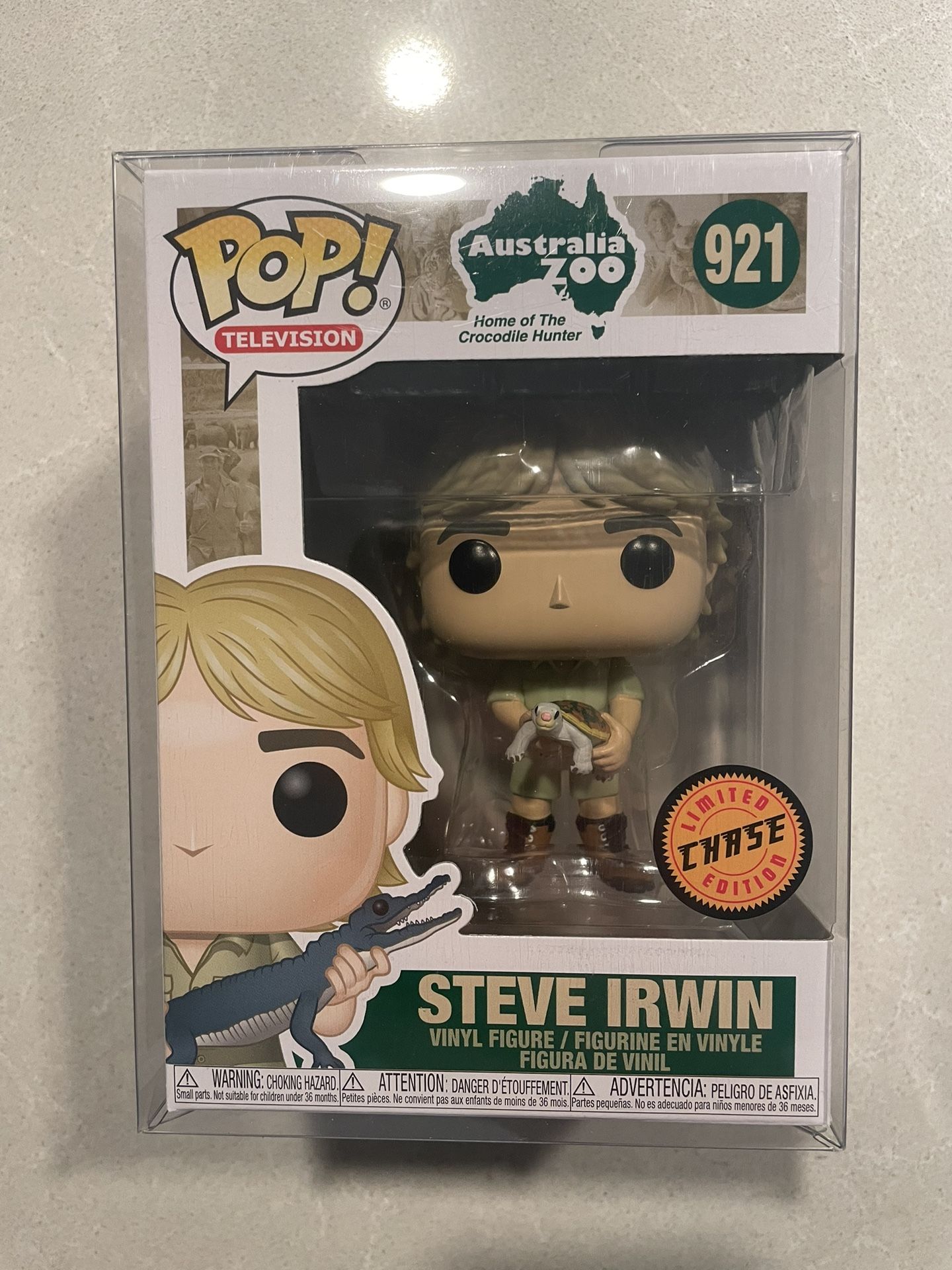 Steve Irwin CHASE Funko Pop *MINT* Turtle Snake Crocodile Hunter Australia Zoo 921 with protector Television