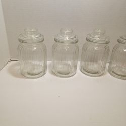 GLASS CANISTERS (4)