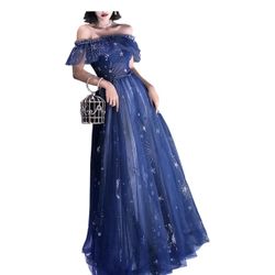 Brand New with Tag A-Line Elegant Prom Formal Evening Dress Off Shoulder Size 10