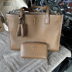 Tory Burch purse and wallet (brown) $200 Obo