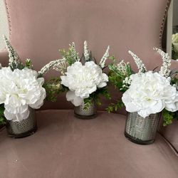 3 Small Flower Arrangements (10” Tall)