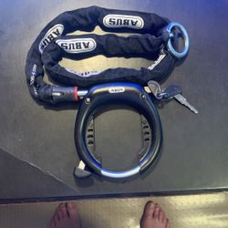 ABUS Bike Wheel Lock With Integrated Chain Lock.