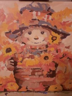Framed Scarecrow Painting 