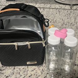 Cooler And Breastmilk Bottles 