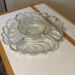 Vintage Kromex Bowl And Serving Plates For Lazy Susan