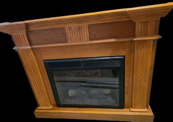 Oak Finished Electric Fireplace