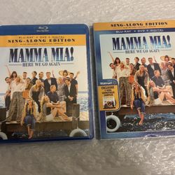 NEW Mamma Mia! Here We Go Again (Blu-ray + DVD 2017) w/ Slipcover, Sing-Along Ed