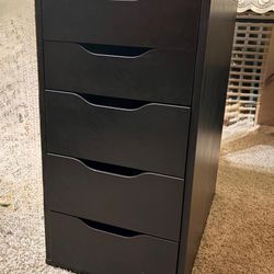 IKEA ALEX Drawer Unit - Black-Brown (5 Drawers)