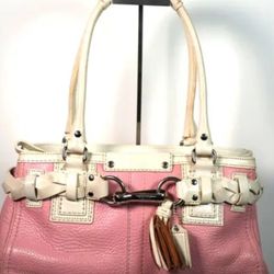 Pink And White Coach Bag