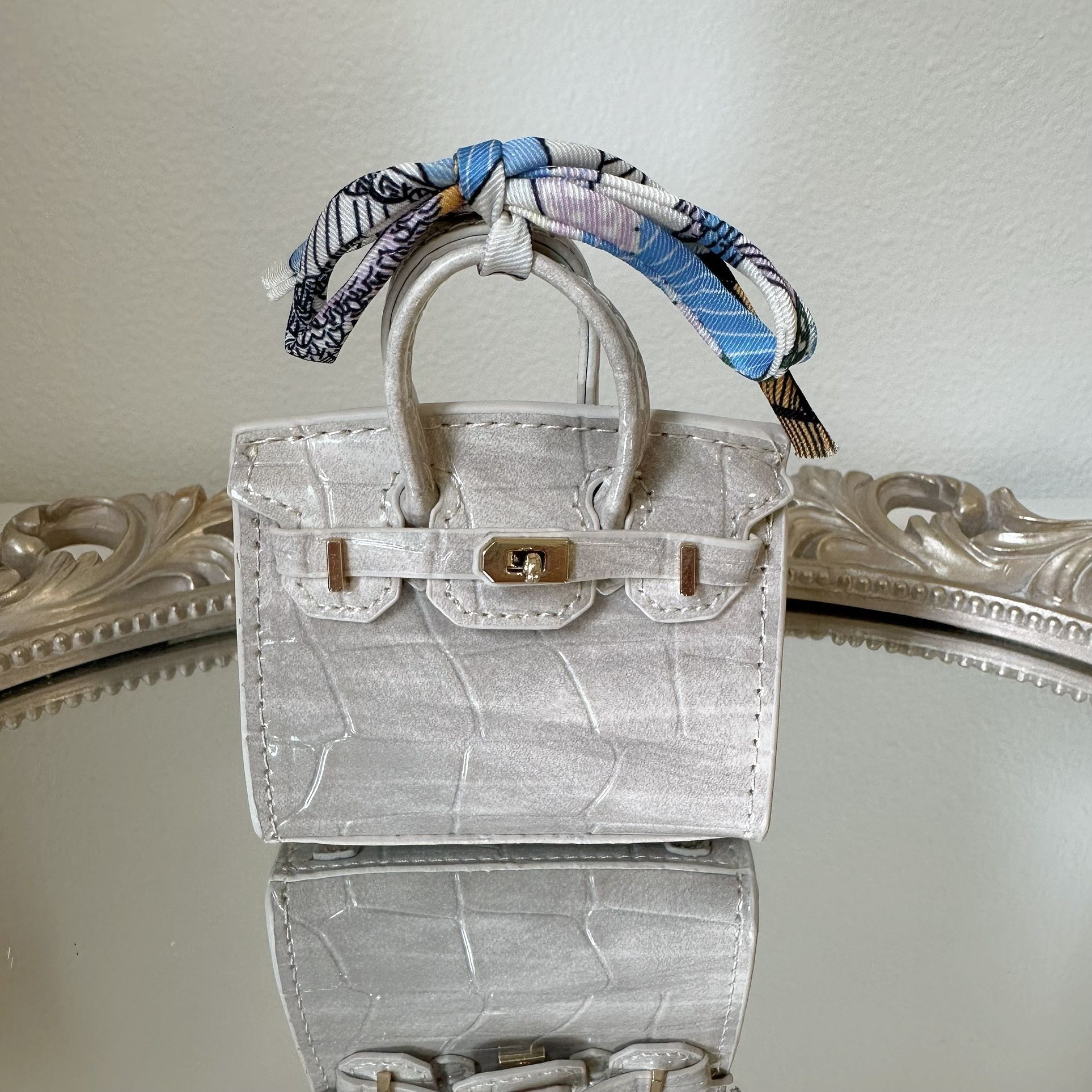 Mini Patent Croc Embossed Bag Charm / Keychain