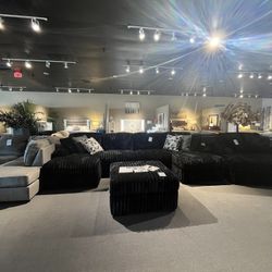 Black 3PC Chaise Sectional Couch