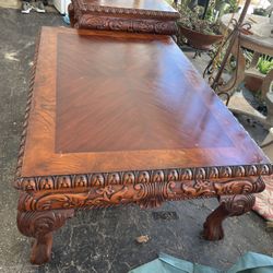 Dining Table With Leaf, Coffee Table, End Table, And 5 Chairs