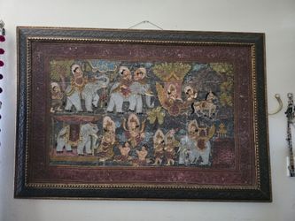 Framed textile artwork