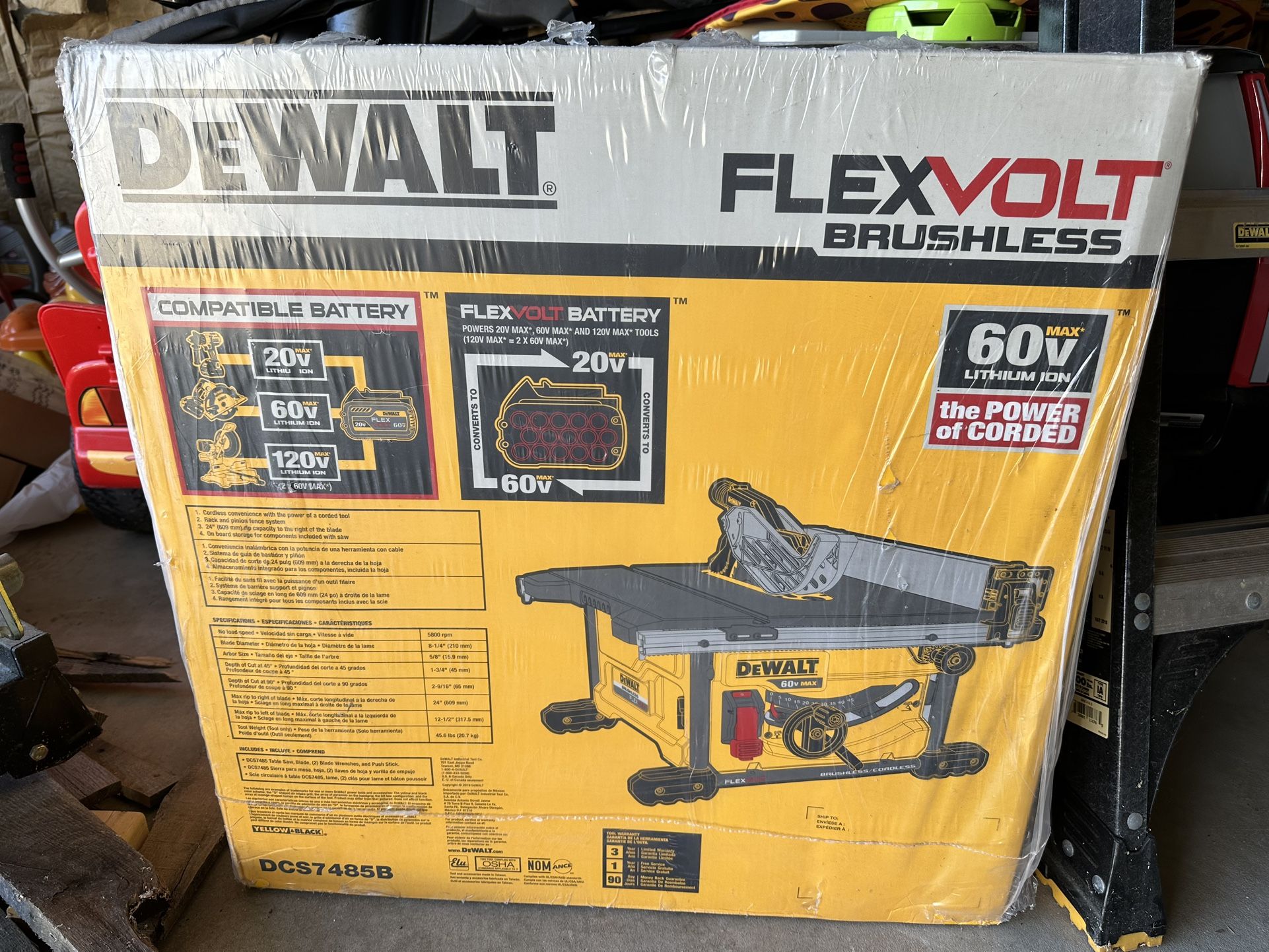 FLEXVOLT 60V MAX Cordless Brushless 8-1/4 in. Table Saw Kit (Tool Only)