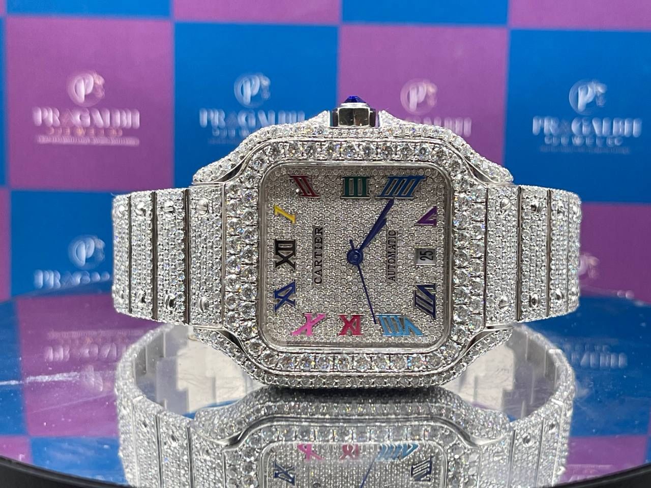 Rainbow Dial Cartier Moisannite Watch