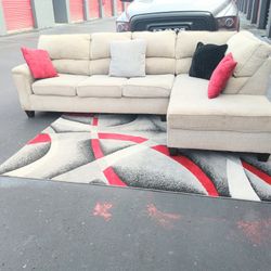 Beige Sectional Couch 
