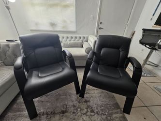 Sillas de Cuero Negro Sintetico