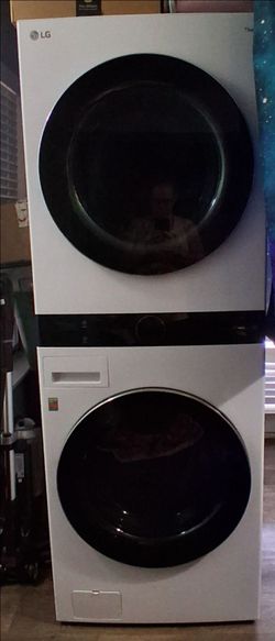 LG Thin Q washer and dryer, stackable unit
